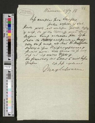 Brief an Gustav Schiefler