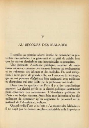 V Au secours des malades