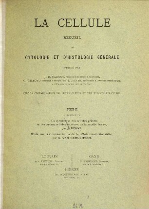 Étude sur la structure intime de la Cellule musculaire striée : (mémoire déposé le 20 juin 1886.)