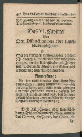 Das VI. Capittel. Von Den Distinctionibus oder Unterscheidungs-Zeichen