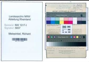Entnazifizierung Richard Meiswinkel , geb. 20.04.1893 (Handlungsbevollmaechtigter)