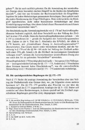 23-37, III. Die spezialgesetzlichen Regelungen der §§ 172-175