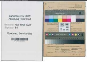 Entnazifizierung Bernhardine Quednau , geb. 28.10.1894 (Bueroangestellte)