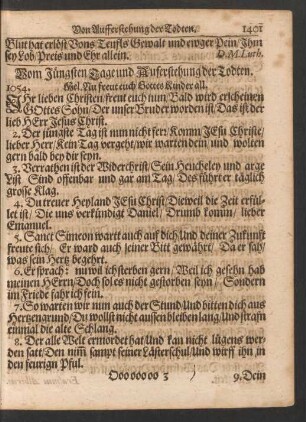 Vom Jüngsten Tage und Auferstehung der Todten.