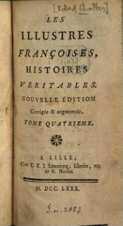 Les Illustres Françoises : Histoires Véritables, 4