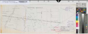 Aufhebung des Bahnüberganges in km 286,910 der Strecke Schwerte (Ruhr)-Warburg (Westfalen) im Zuge eines Feldweges in der Gemarkung Ossendorf: Lageplan, M. 1:2.500 Stnr.: 54, Iwü, Bunr.: 18, Blnr.: 2