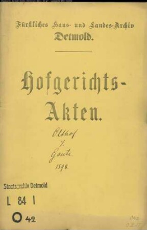 Olthof genannt Schemmel, Hermann gegen Johann Gante - Fünf Stück Land am Asenberge