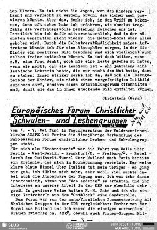 Europäisches Forum Christlicher Schwulen- und Lesbengruppen