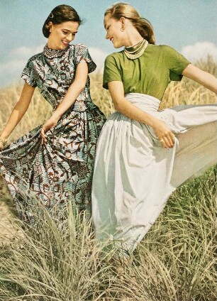 Modeaufnahme, Modell Theo Graham und Eunice Sherman, Tearsheet (Mademoiselle)