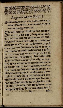 Argumentum Epist. I.