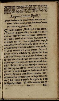 Argumentum Epist. I.