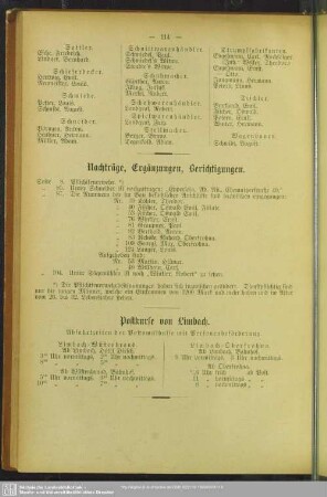Nachträge, Ergänzungen, Berichtigungen