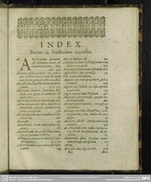 Index Rerum & Verborum copiosus