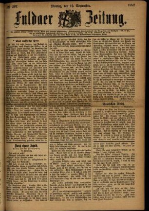Ausgabe vom Montag, den 12. September 1887.