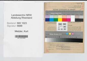 Entnazifizierung Kurt Metzler , geb. 08.02.1913 (Regierungsrat)