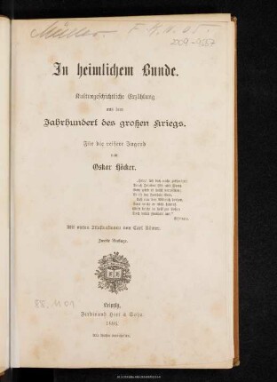 In heimlichem Bunde : kulturgeschichtliche Erzählung aus dem Jahrhundert des großen Kriegs