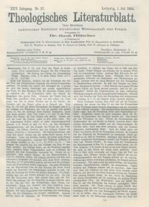 313-315 [Rezension] Haussleiter, Johannes, Zwei apostolische Zeugen für das Johannes-Evangelium