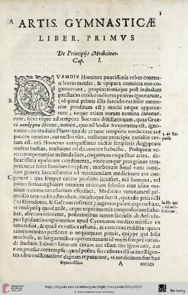 Cap. I.: De Principijs Medicinae