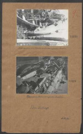 Torpedo an Deck eines englischen Zerstörers