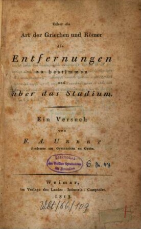 Art der Griechen und Römer die Entfernungen zu bestimmen