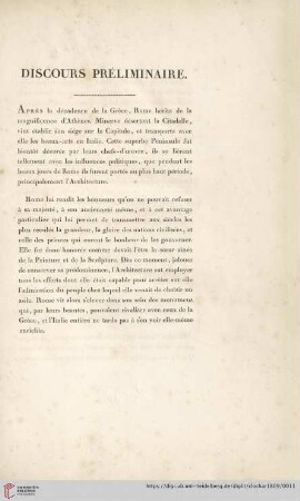 Discours préliminaire