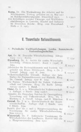 Theoretische Nationalökonomie.