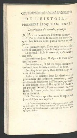 De l'histoire. Première époque ancienne.
