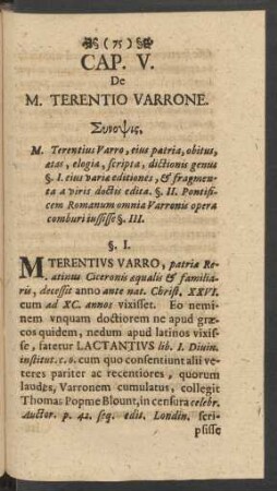 Cap. V. De M. Terentio Varrone
