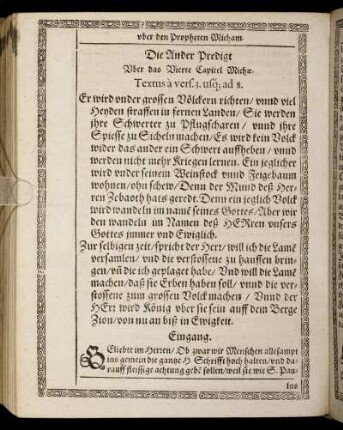 Die Ander Predigt. Textus a vers. 3. usque ad 8.