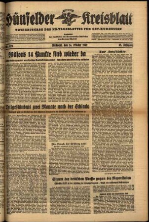 Ausgabe vom Mittwoch, den 14. Oktober 1942.