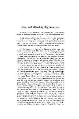 Gesellschafts-Angelegenheiten