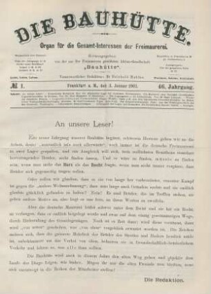 No. 1. Frankfurt a. M., den 3. Januar 1903. 46. Jahrgang.