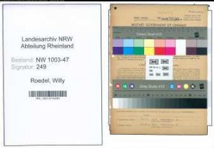 Entnazifizierung Willy Roedel , geb. 04.10.1885 (Lehrer)