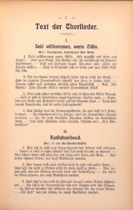 Text der Chorlieder.