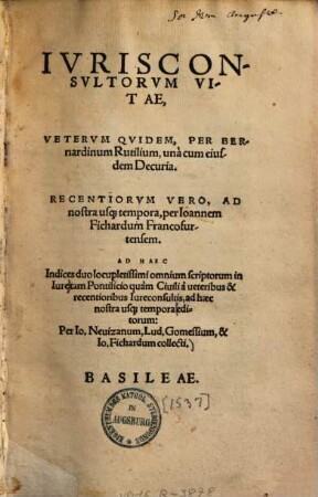 Iurisconsultorum vitae, veterum quidem