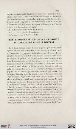 Feste popolari, ed altre curiosità di caratteri e gusti diversi