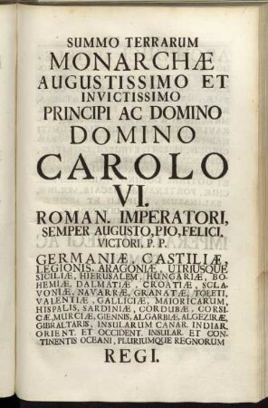 ...Domino Carolo VI.