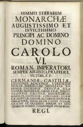 ...Domino Carolo VI.