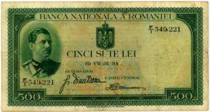 Geldschein, 500 Lei, 31.7.1934