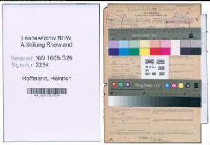 Entnazifizierung Heinrich Hoffmann , geb. 30.01.1899 (Bahninspektor)