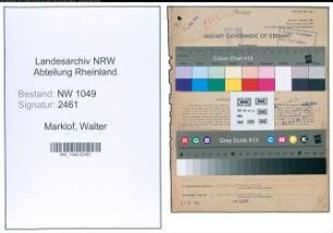 Entnazifizierung Walter Marklof , geb. 14.10.1912 (Dolmetscher)