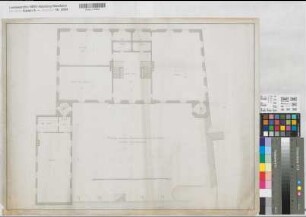 Münster (Münster) Gymnasium Paulinum Grundriß 2. Stockwerk 1786 50 Fuß = 16,7 cm 69 x 65 kol. Zeichnung KSM Nr. 1004