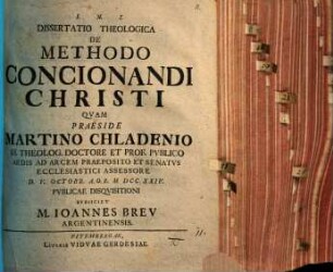 Diss. theol. de methodo concionandi Christi