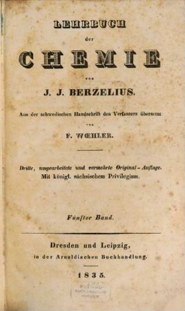 Lehrbuch der Chemie, 5. Band