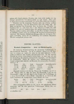 Erstes Kapitel. : Konstante Atomgewichte. - Atom- und Molekulargröße.