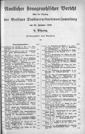 Sitzung 6, 31. Januar 1929