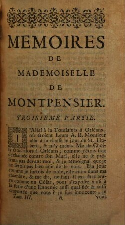 Mémoires De Mademoiselle De Montpensier, Fille de Gaston D'Orléans, Frère De Louis XIII. Roi de France, 3
