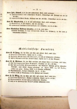 Verzeichnis der Vorlesungen. 1838/39. WH.
