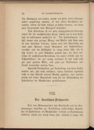 VIII. Die Kautschuk-Präparate.
