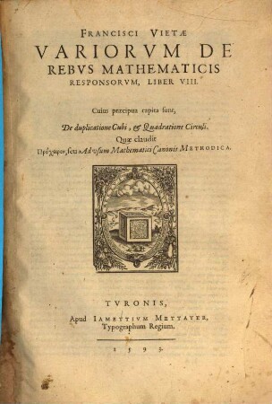 Variorum de rebus mathematicis responsorum liber VIII